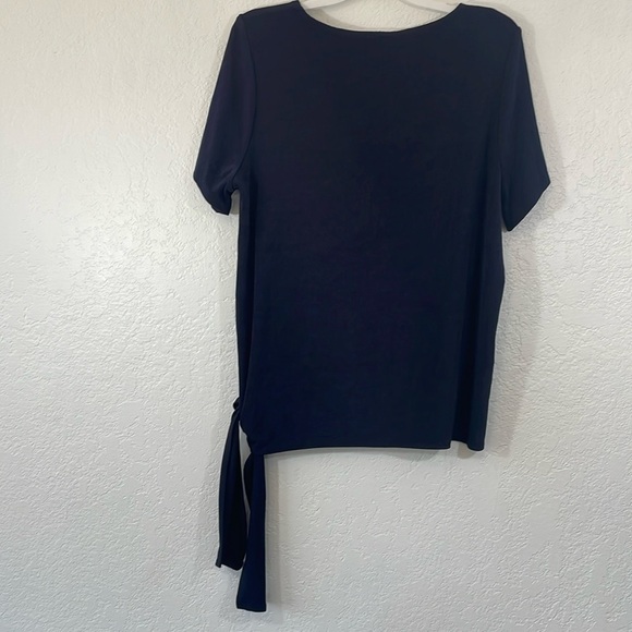 Navy Blue Top with Side Tie - Picture 4 of 6